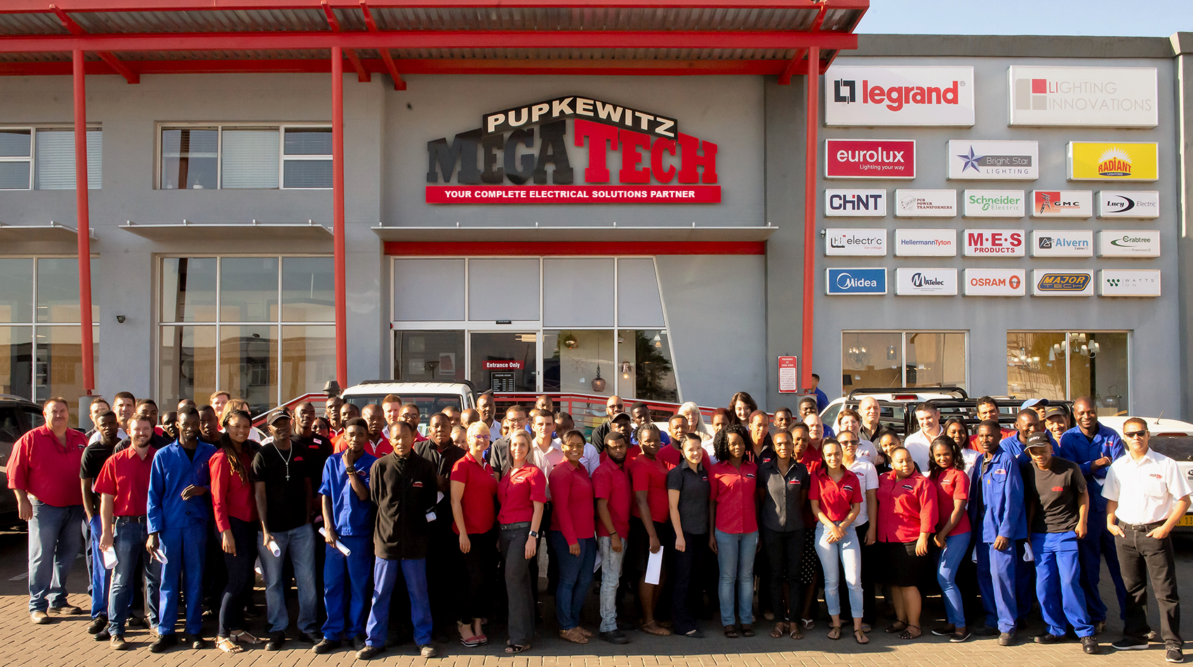 Pupkewitz Megatech team outside the Windhoek branch