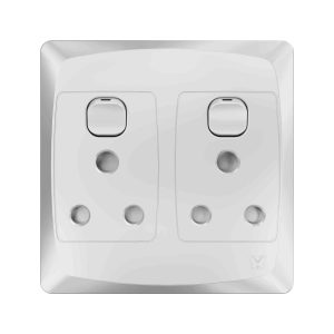 SOCKET SWITCHED 4X4 SINGLE - WHITE
