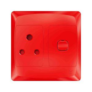 SOCKET SWITCHED 4X4 SINGLE DEDICATED - RED