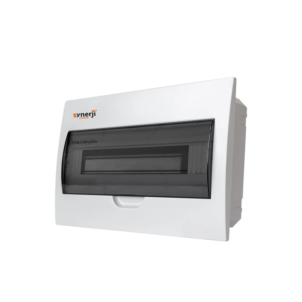 DB 15 Module DIN + Door + PVC Tray – Flush Mounted (product code DE40025)